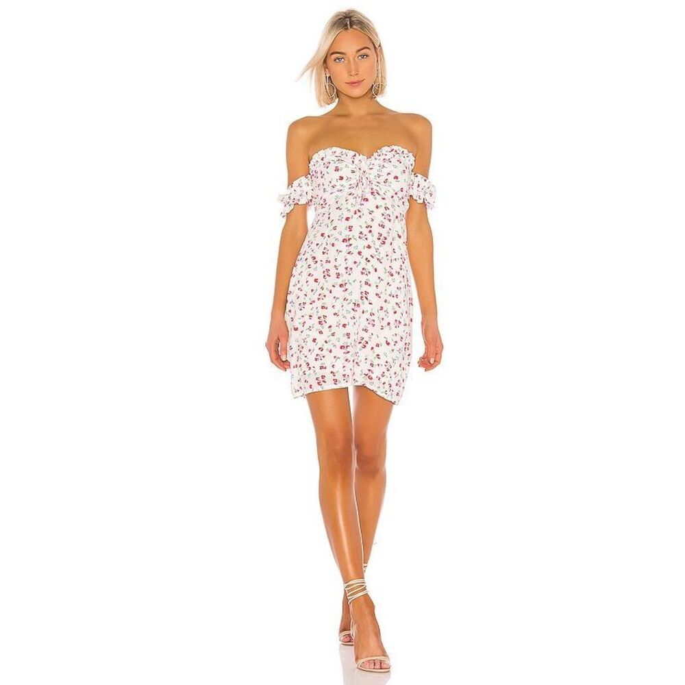 MinkPink Off The Shoulders Burma Bloom Mini Floral Dress Size S